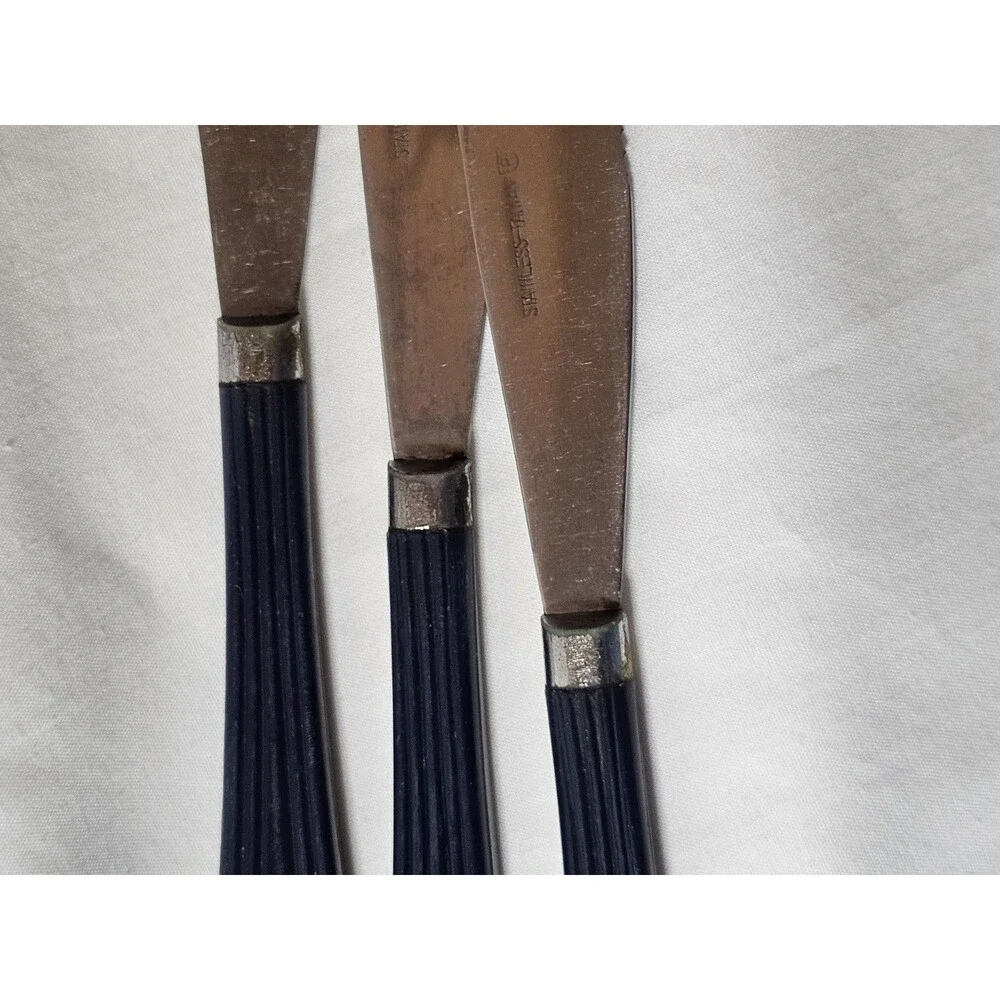 Vintage Navy Fan Shaped Flatware Lot Of 3 Art Deco